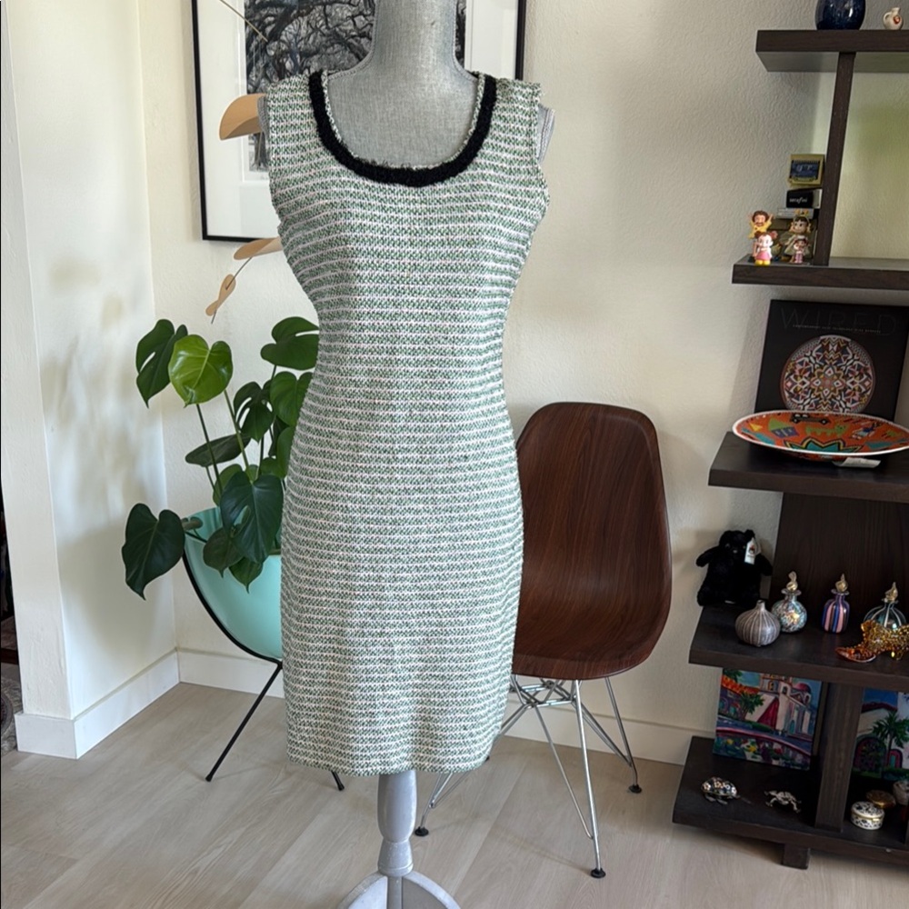 Elegant Black and White Knit Dress
